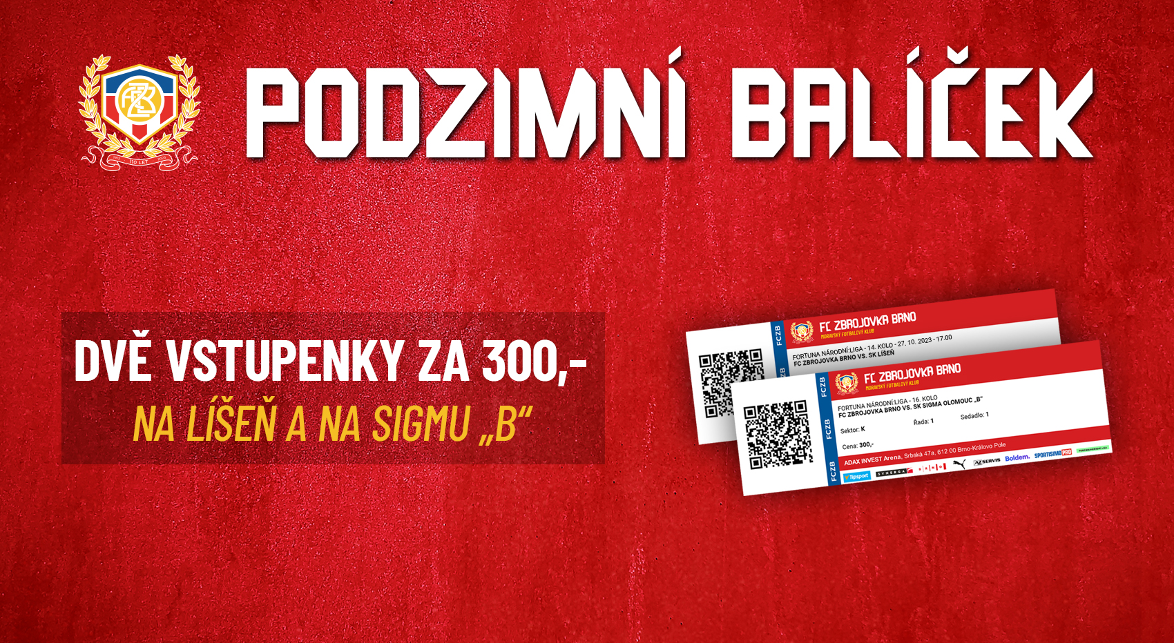 Výhodný balíček vstupenek na závěrečné zápasy podzimu!