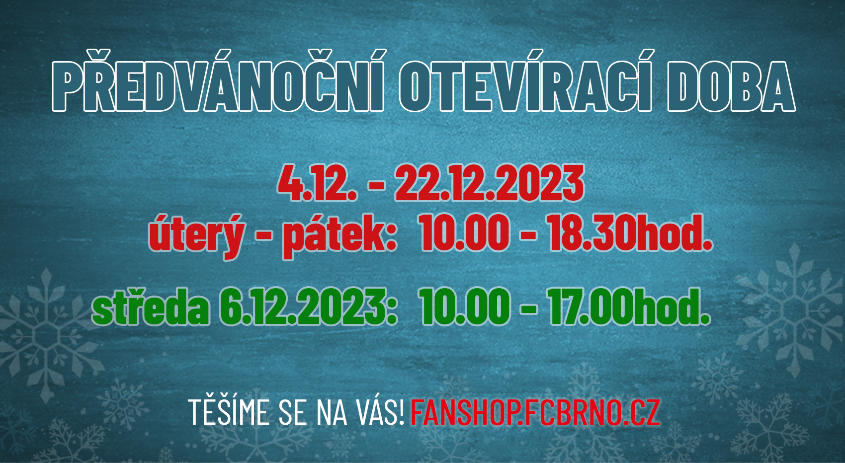 Vánoční režim zbrojováckého Fanshopu