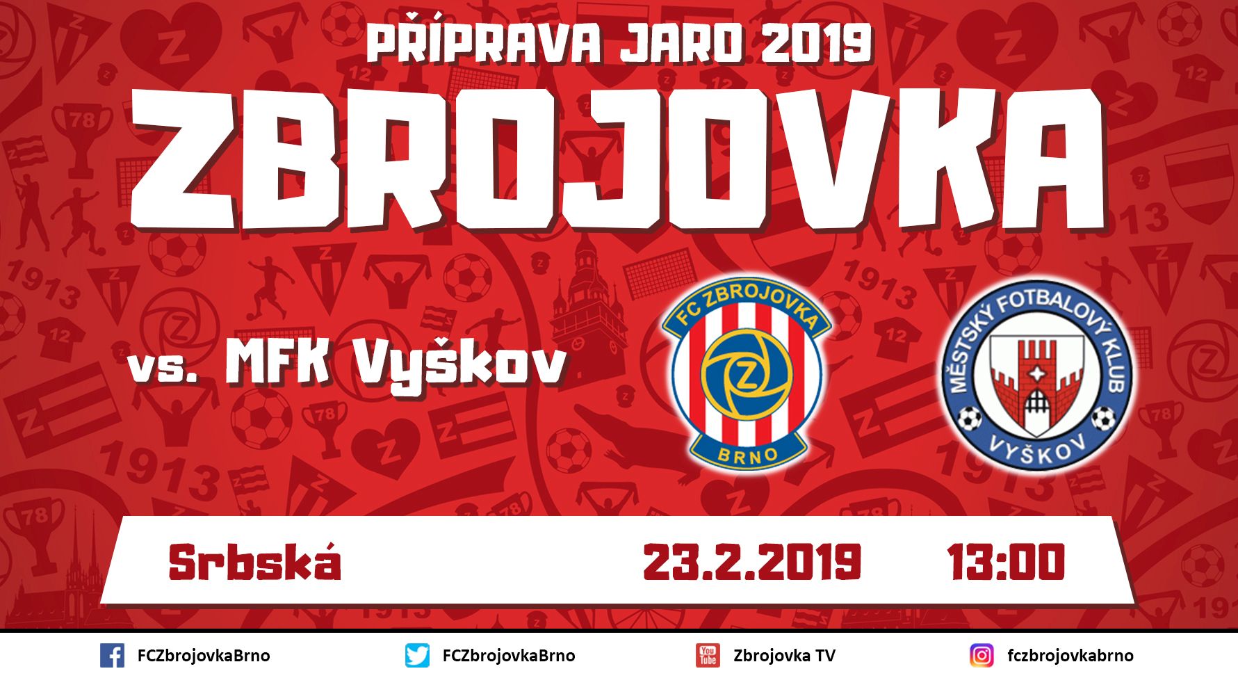 Poslední přípravné utkání s Vyškovem sehrajeme v sobotu ve 13:00 na Srbské